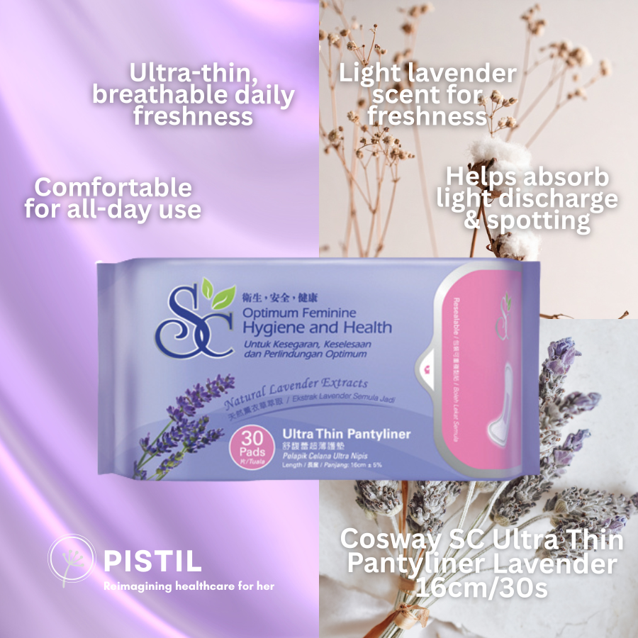 Cosway SC Ultra Thin Pantyliner Lavender (16cm/30s) | Daily Freshness & Discreet Protection